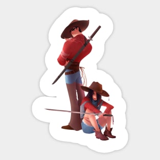 Katana cowboys Sticker